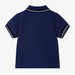 إEmporio Armani-قميص بولو قطن بيكيه لون أزرق | Childrensalon