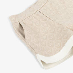 Emporio Armani-Boys Beige Cotton Eagle Logo Shorts  | Childrensalon