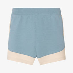 Emporio Armani-Boys Blue Colourblock Cotton Shorts | Childrensalon