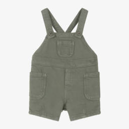 Emporio Armani-Boys Green Cotton Short Dungarees | Childrensalon