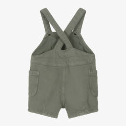 Emporio Armani-Boys Green Cotton Short Dungarees | Childrensalon