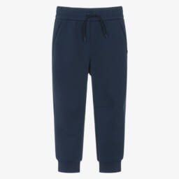 بنطلون رياضي برباط قطن لون كحلي للأولاد