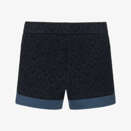 Emporio Armani-Boys Navy Blue Cotton Eagle Logo Shorts  | Childrensalon