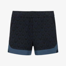 Emporio Armani-Boys Navy Blue Cotton Eagle Logo Shorts  | Childrensalon