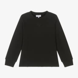 Emporio Armani-Boys Navy Blue Cotton Eagle Sweatshirt | Childrensalon