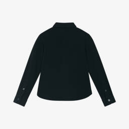 Emporio Armani-Boys Navy Blue Cotton Piqué Shirt | Childrensalon