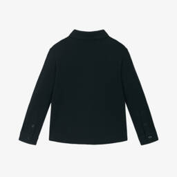 Emporio Armani-Boys Navy Blue Cotton Piqué Shirt | Childrensalon
