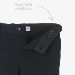 Emporio Armani-Boys Navy Blue Cotton Shorts | Childrensalon