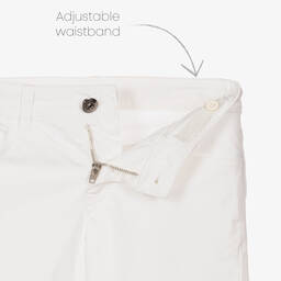 إEmporio Armani-شورت قطن لون أبيض للأولاد | Childrensalon