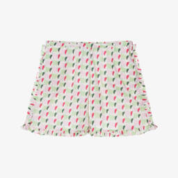Girls Pink & Green Cotton Eagle Print Shorts