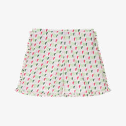Emporio Armani-Girls Pink & Green Cotton Eagle Print Shorts | Childrensalon
