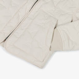 Emporio Armani-Ivory Quilted Eagle Logo Jacket | Childrensalon