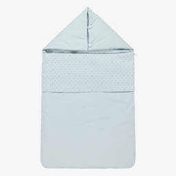 Emporio Armani-Pale Blue Cotton Baby Nest (71cm) | Childrensalon
