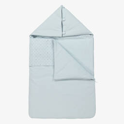 Emporio Armani-Pale Blue Cotton Baby Nest (71cm) | Childrensalon