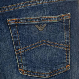 Emporio Armani-Teen Boys Dark Blue Denim Jeans | Childrensalon