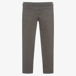 Emporio Armani-Teen Boys Grey Cotton Slim Jeans | Childrensalon