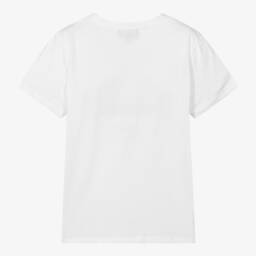 إEmporio Armani-تيشيرت قطن جيرسي لون أبيض | Childrensalon