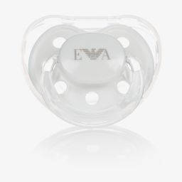 Emporio Armani-White Dummy & Clip Set | Childrensalon