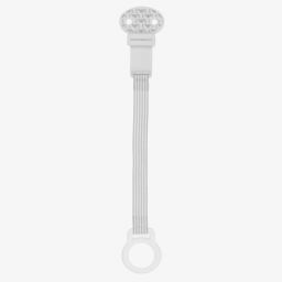 Emporio Armani-White Dummy & Clip Set | Childrensalon