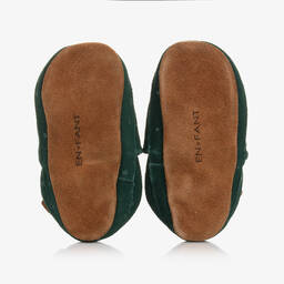 EN FANT-Green Suede Star Slippers | Childrensalon