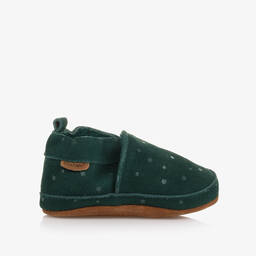 EN FANT-Green Suede Star Slippers | Childrensalon