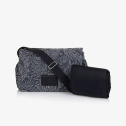 Etro-Blue Cotton Paisley Changing Bag (42cm) | Childrensalon