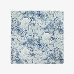 Blue Cotton Paisley Padded Blanket (80cm)