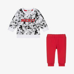Everything Must Change-Boys Red & White Cotton Disney Tracksuit | Childrensalon