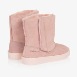 Falcotto by Naturino-Girls Pink Suede Leather Boots | Childrensalon