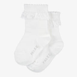 Falke-Baby Girls White Lace Socks | Childrensalon