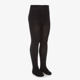 Falke-Black Cotton Tights | Childrensalon