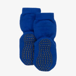 Falke-Blue Cotton & Wool Slipper Socks | Childrensalon