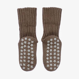 Falke-Brown Cotton Baby Slipper Socks | Childrensalon