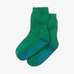 Falke-Green Cotton & Wool Slipper Socks | Childrensalon
