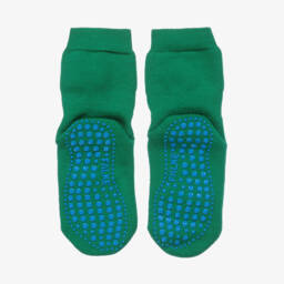 Falke-Green Cotton & Wool Slipper Socks | Childrensalon
