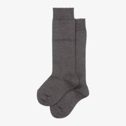 Falke-Grey Knee High Wool Socks | Childrensalon