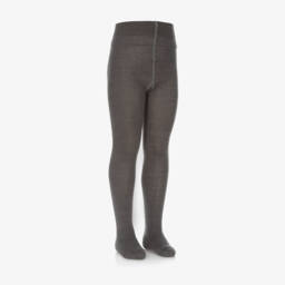 Falke-Grey Knitted Wool Tights | Childrensalon