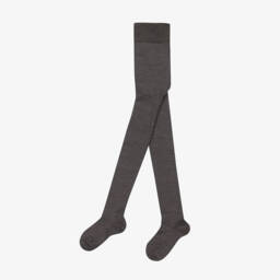 Falke-Grey Knitted Wool Tights | Childrensalon