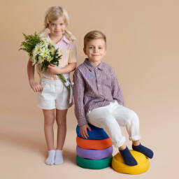 Falke-Navy Blue & White Cotton Socks (2 Pack) | Childrensalon