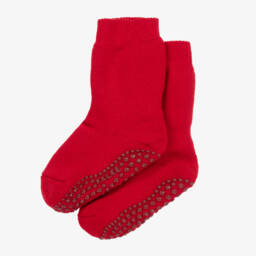 Falke-جوارب سليبرز قطن و صوف محبوك لون أحمر | Childrensalon