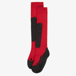 Falke-Red & Grey Active Ski Socks | Childrensalon