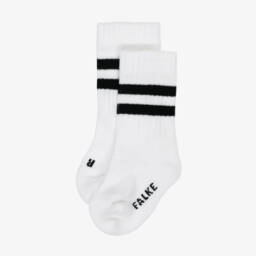 Falke-White & Black Striped Sports Socks | Childrensalon