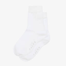 Falke-White Cotton Ankle Socks | Childrensalon