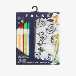 Falke-جوارب للتلوين قطن محبوك لون أبيض | Childrensalon