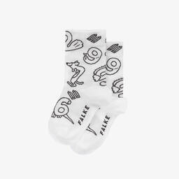 Falke-جوارب للتلوين قطن محبوك لون أبيض | Childrensalon