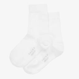 Falke-White Cotton Knitted Ankle Socks | Childrensalon
