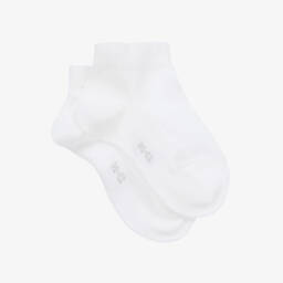Falke-White Cotton Low Ankle Socks | Childrensalon