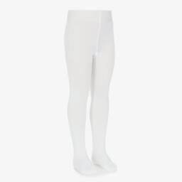 Falke-White Cotton Tights | Childrensalon