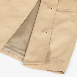 Fendi-Бежевый хлопковый тренч с мишкой Teddy для малышей | Childrensalon