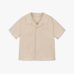 Fendi-قميص قطن لون بيج للمواليد | Childrensalon